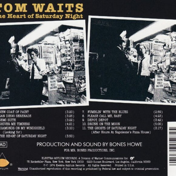 Tom Waits The Heart Of Saturday Night 1989 cd - jazz folk rock blues raindogs - Picture 3 of 3